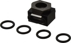 Mitee-Bite - 2,000 Lb Holding Force Single Vise Wedge Clamp - 0.79" Wide x 0.59" Deep x 3/7" High Base, 48 to 52 HRC, 0.79 to 0.98" Jaw Spread, 7 Lb/Ft Torque, 10-32 Screw Thread - Exact Tooling