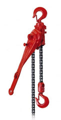 Coffing - 12,000 Lb Lifting Capacity, Lever Hoist - Made from Roller Chain, 124 Lb Avg Pull to Lift Rated Load, 4 Chains - Exact Tooling