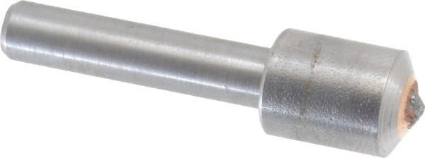 Made in USA - 1/2 Carat Single Point Diamond Dresser - 1-1/8" Long x 1/4" Shank Diam, 7/16" Diam x 5/8" Thick Head - Exact Tooling