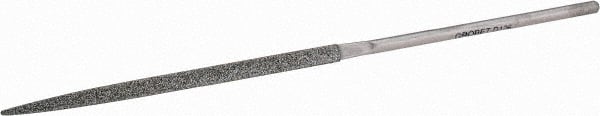 Grobet - 5-1/2" OAL Coarse Three Square Needle Diamond File - 126 Grit - Exact Tooling