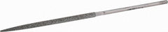 Grobet - 5-1/2" OAL Coarse Three Square Needle Diamond File - 126 Grit - Exact Tooling