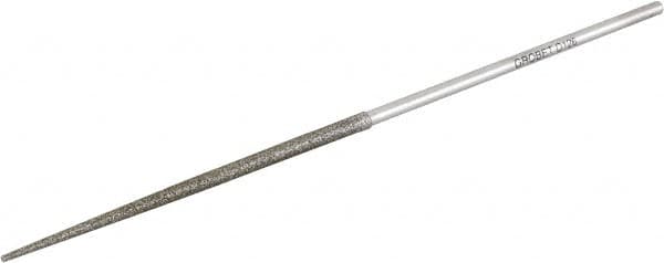 Grobet - 5-1/2" OAL Fine Round Needle Diamond File - 2-1/2 LOC, 126 Grit - Exact Tooling