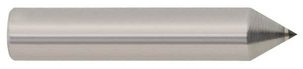 Made in USA - 3/4 Carat Single Pencil Point Diamond Dresser - 2" Long x 3/8" Shank Diam, 60° Included Angle - Exact Tooling