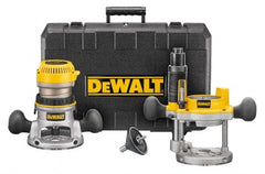 DeWALT - 1.75 hp, 24,500 RPM, Fixed Plunge Combination Router Kit - 11 Amps, 1/4 and 1/2 Inch Collet - Exact Tooling