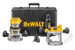 DeWALT - 2.25 hp, 8,000 to 24,000 RPM, Fixed Plunge Combination Router Kit - 12 Amps, 1/4 and 1/2 Inch Collet - Exact Tooling