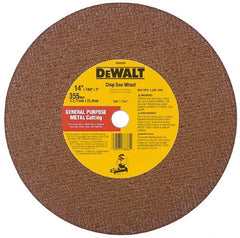 DeWALT - 12" Aluminum Oxide Cutoff Wheel - 7/64" Thick, 1" Arbor, 5,000 Max RPM, Use with Stationary Tools - Exact Tooling