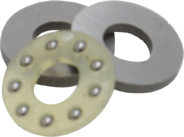 Boston Gear - 3/16" Inside x 7/16" Outside Diam, 3/16" Thick, Alloy Steel Ball Thrust Bearing - Exact Tooling