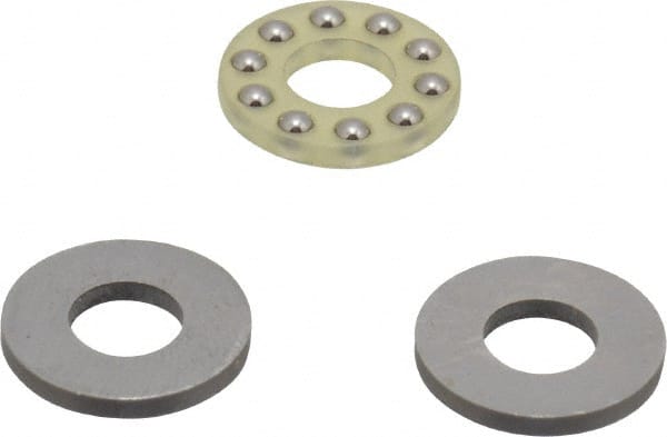 Boston Gear - 1/4" Inside x 9/16" Outside Diam, 7/32" Thick, Alloy Steel Ball Thrust Bearing - Exact Tooling