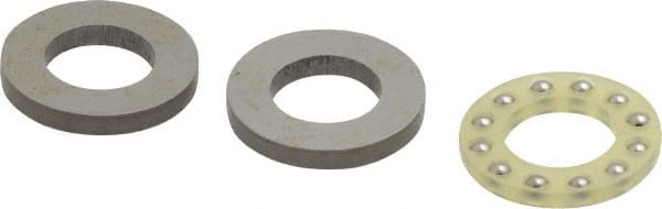 Boston Gear - 3/8" Inside x 11/16" Outside Diam, 9/32" Thick, Alloy Steel Ball Thrust Bearing - Exact Tooling