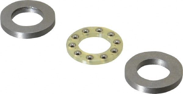 Boston Gear - 1/2" Inside x 7/8" Outside Diam, 3/8" Thick, Alloy Steel Ball Thrust Bearing - Exact Tooling