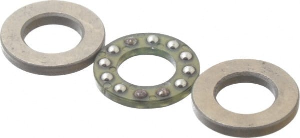 Boston Gear - 3/8" Inside x 11/16" Outside Diam, 9/32" Thick, Stainless Steel Ball Thrust Bearing - Exact Tooling