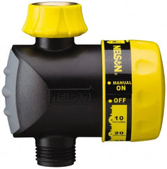 Nelson - Manual Lawn Sprinkler Timer - 2 Watering Modes, 1 Outlet, 3/4-18 National Hose Thread - Exact Tooling