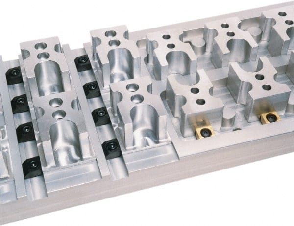 Mitee-Bite - 0.36" OAL x 3/8" Overall Width, Standard Grip Nose, Brass Manual Edge Clamp - 0.215" High, 2.5mm Socket Cap Screw Slot, 0.0075" Travel - Exact Tooling