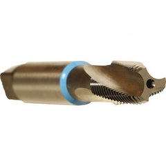 Emuge - 3/8-18 NPT, 15° Helix, 3 Flutes, Bright Finish, Cobalt, Spiral Flute Pipe Tap - Right Hand Flute, 1.06" Thread Length, 17/32" Square Size, Series KEG - Exact Tooling