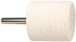 Value Collection - 1-1/2" Diam, 1/4" Shank Diam, Cylinder Shaped Mounted Bob - Medium Density, 1-1/2" Head Length, Wool Felt - Exact Tooling