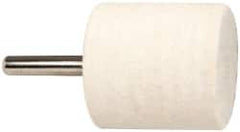 Value Collection - 1-1/2" Diam, 1/4" Shank Diam, Cylinder Shaped Mounted Bob - Medium Density, 1-1/2" Head Length, Wool Felt - Exact Tooling