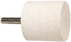 Value Collection - 1-1/2" Diam, 1/4" Shank Diam, Cylinder Shaped Mounted Bob - Hard Density, 1-1/2" Head Length, Wool Felt - Exact Tooling