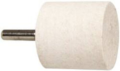 Value Collection - 1-1/2" Diam, 1/4" Shank Diam, Cylinder Shaped Mounted Bob - Hard Density, 1-1/2" Head Length, Wool Felt - Exact Tooling