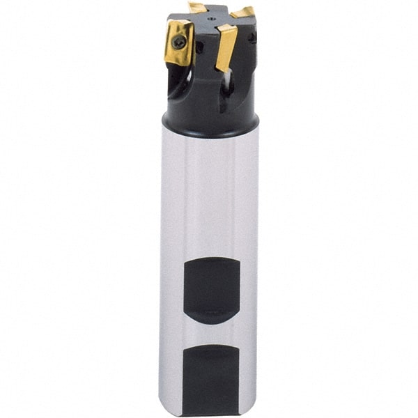 Iscar - 1-1/4" Cut Diam, 0.56" Max Depth of Cut, 1-1/4" Shank Diam, 9.84" OAL, Indexable Square Shoulder End Mill - Cylindrical Shank, 90° Lead Angle, Series Heli2000 - Exact Tooling