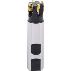 Iscar - 1-1/2" Cut Diam, 0.56" Max Depth of Cut, 1-1/2" Shank Diam, 9.84" OAL, Indexable Square Shoulder End Mill - Cylindrical Shank, 90° Lead Angle, Series Heli2000 - Exact Tooling