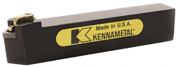 Kennametal - MSDN, Neutral Cut, 0° Lead Angle, 25mm Shank Height x 25mm Shank Width, Negative Rake Indexable Turning Toolholder - 150mm OAL, SN..1204.. Insert Compatibility, Series Kenloc - Exact Tooling