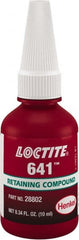 Loctite - 10 mL, Yellow, Low Strength Liquid Retaining Compound - Series 641, 24 hr Full Cure Time - Exact Tooling