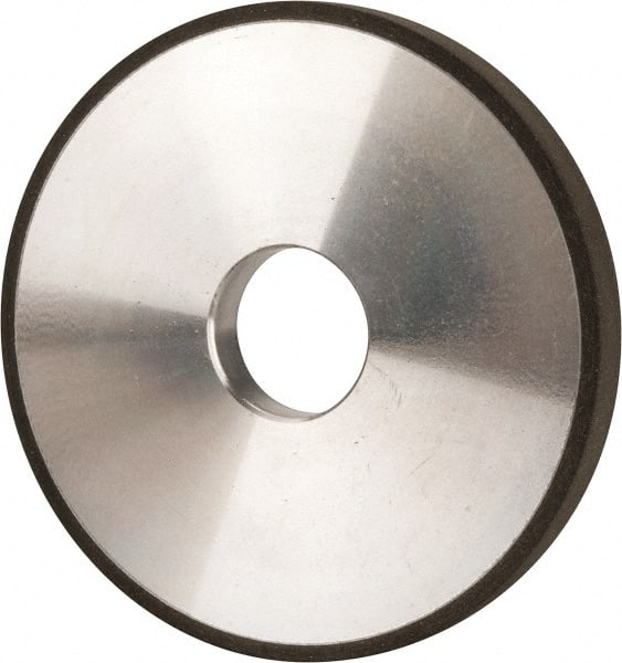 Made in USA - 5" Diam x 1-1/4" Hole x 1/2" Thick, N Hardness, 100 Grit Surface Grinding Wheel - Diamond, Type 1A1, Fine Grade - Exact Tooling