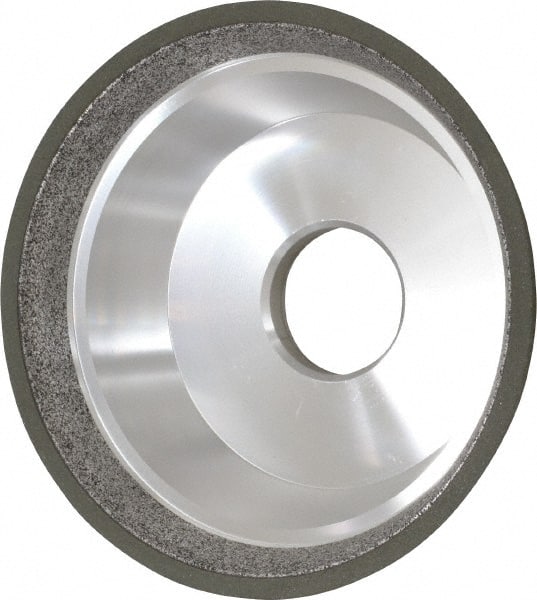 Made in USA - 5" Diam, 1-1/4" Hole Size, 1-3/4" Overall Thickness, 150 Grit, Type 11 Tool & Cutter Grinding Wheel - Very Fine Grade, Diamond - Exact Tooling
