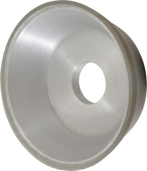 Made in USA - 5" Diam, 1-1/4" Hole Size, 1-3/4" Overall Thickness, 100 Grit, Type 11 Tool & Cutter Grinding Wheel - Fine Grade, Diamond - Exact Tooling