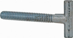 Gibraltar - 1/4-20, 1-1/2" Thread Length, Zinc Plated, Steel T Strap Bolt - 2" Length Under Head, Grade 5, 1" Head Width x 1/4" Head Height - Exact Tooling
