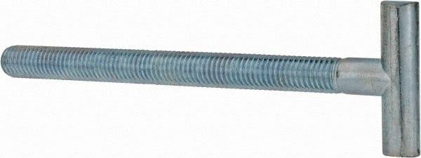 Gibraltar - 1/2-13, 5-1/2" Thread Length, Zinc Plated, Steel T Strap Bolt - 6-1/2" Length Under Head, Grade 5, 2" Head Width x 1/2" Head Height - Exact Tooling