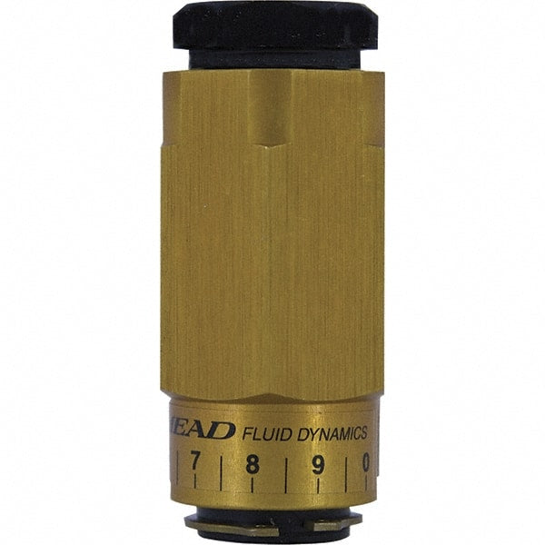 Mead - 1/4" NPTF Threaded Flow Control Valve - 0 to 250 psi & Aluminum Material - Exact Tooling