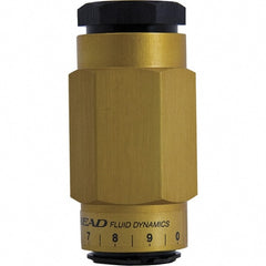 Mead - 3/8" NPTF Threaded Flow Control Valve - 0 to 250 psi & Aluminum Material - Exact Tooling