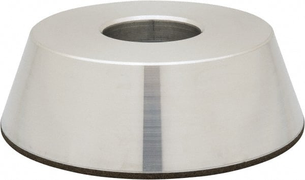 Made in USA - 4" Diam, 1-1/4" Hole Size, 1-1/4" Overall Thickness, 100 Grit, Type 11 Tool & Cutter Grinding Wheel - Fine Grade, Diamond - Exact Tooling