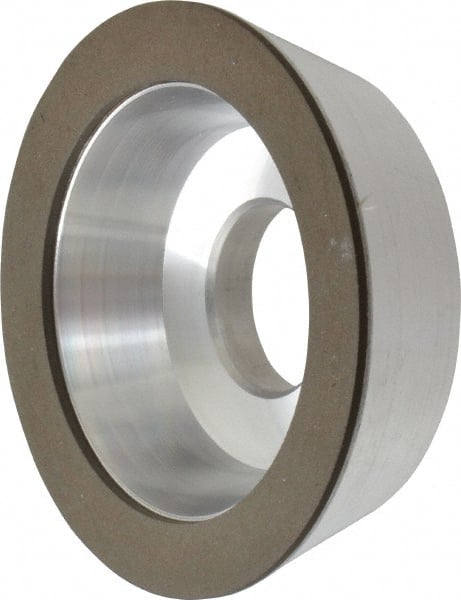 Made in USA - 4" Diam, 1-1/4" Hole Size, 1-1/4" Overall Thickness, 220 Grit, Type 11 Tool & Cutter Grinding Wheel - Very Fine Grade, Diamond - Exact Tooling