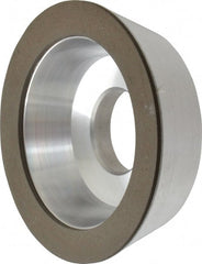 Made in USA - 4" Diam, 1-1/4" Hole Size, 1-1/4" Overall Thickness, 220 Grit, Type 11 Tool & Cutter Grinding Wheel - Very Fine Grade, Diamond - Exact Tooling