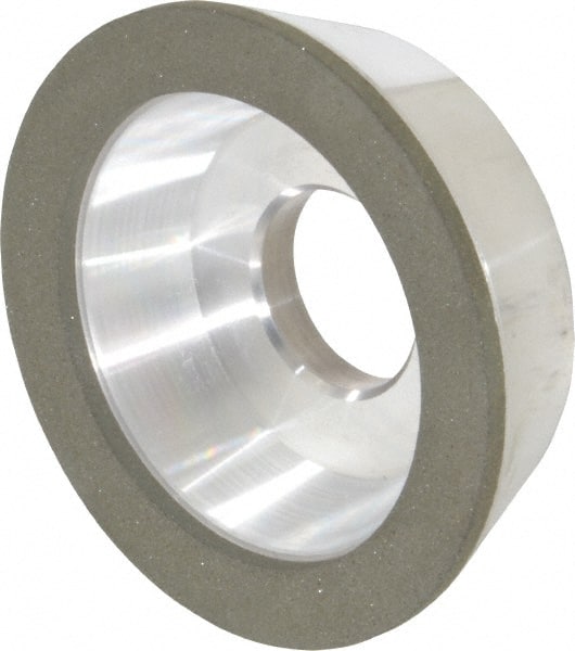 Made in USA - 4" Diam, 1-1/4" Hole Size, 1-1/4" Overall Thickness, 100 Grit, Type 11 Tool & Cutter Grinding Wheel - Fine Grade, Diamond - Exact Tooling
