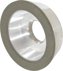 Made in USA - 4" Diam, 1-1/4" Hole Size, 1-1/4" Overall Thickness, 100 Grit, Type 11 Tool & Cutter Grinding Wheel - Fine Grade, Diamond - Exact Tooling