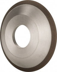 Made in USA - 4" Diam, 1-1/4" Hole Size, 1/2" Overall Thickness, 220 Grit, Type 12 Tool & Cutter Grinding Wheel - Very Fine Grade, Diamond - Exact Tooling