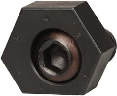 Mitee-Bite - 1 to 6mm Hex, 1/2-13 Stud Thread, Irregular Hex Clamp - 0.394" Hex Height, 4,000 Lb Holding Force, 1" Thread Length, 65 Ft/Lb Torque - Exact Tooling