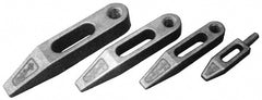 Mitee-Bite - 3/4-10 Stud, Stainless Steel, Plain Strap Clamp - 1-1/2" Travel, 7" OAL x 1.4" Wide x 1-1/16" High, Tapered Nose - Exact Tooling