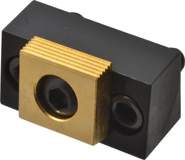 Mitee-Bite - 1/2-13 Screw Thread, 1-1/2" Wide x 0.99" High, Serrated & Smooth Steel Compact Style Screw Mount Toe Clamp - 6,000 Lb Holding Force, 100 Lb Ft Torque - Exact Tooling