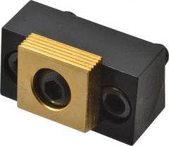 Mitee-Bite - 1/2-13 Screw Thread, 1-1/2" Wide x 0.99" High, Serrated & Smooth Steel Compact Style Screw Mount Toe Clamp - 6,000 Lb Holding Force, 100 Lb Ft Torque - Exact Tooling