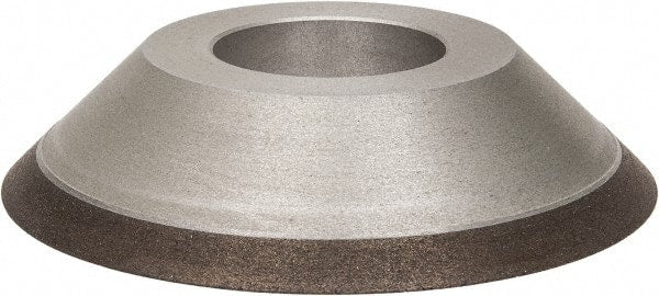Made in USA - 3-1/2" Diam, 1-1/4" Hole Size, 3/4" Overall Thickness, 100 Grit, Type 15 Tool & Cutter Grinding Wheel - Fine Grade, Diamond - Exact Tooling