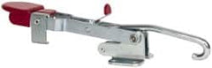 De-Sta-Co - 750 Lb Capacity, Horizontal, J Hook, Flanged Base, Carbon Steel Pull Action Latch Clamp - 5.38" Drawing Movement, 12.74" OAL, Thumb Handle - Exact Tooling