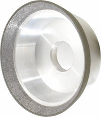 Made in USA - 5" Diam, 1-1/4" Hole Size, 1-3/4" Overall Thickness, 120 Grit, Type 11 Tool & Cutter Grinding Wheel - Fine Grade, CBN - Exact Tooling