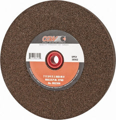Camel Grinding Wheels - 60 Grit Aluminum Oxide Bench & Pedestal Grinding Wheel - 7" Diam x 1" Hole x 3/4" Thick, 3760 Max RPM, M Hardness, Medium Grade , Vitrified Bond - Exact Tooling