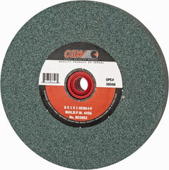 Camel Grinding Wheels - 80 Grit Silicon Carbide Bench & Pedestal Grinding Wheel - 6" Diam x 1" Hole x 1" Thick, 4456 Max RPM, I Hardness, Medium Grade , Vitrified Bond - Exact Tooling