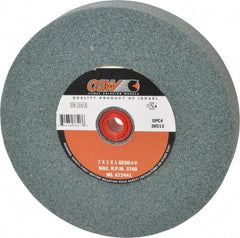 Camel Grinding Wheels - 60 Grit Silicon Carbide Bench & Pedestal Grinding Wheel - 7" Diam x 1" Hole x 1" Thick, 3760 Max RPM, I Hardness, Medium Grade , Vitrified Bond - Exact Tooling