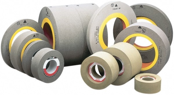 Camel Grinding Wheels - 20" Diam x 12" Hole x 8" Wide Centerless & Cylindrical Grinding Wheel - 60 Grit, Aluminum Oxide, Type 1, Medium Grade, Vitrified Bond, No Recess - Exact Tooling